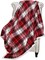 Christmas Red Buffalo Plaid Sherpa Throw Blanket, Reversible Super Soft Warm Comfy Fuzzy Snuggle Micro Fleece Plush Holiday Throws for Couch Sofa Cabin Decro